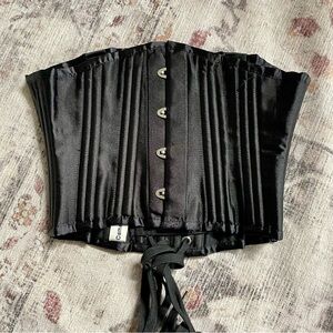 Camellias Steel Boned Underbust Corset Lace Up Black Size Medium Whimsigoth